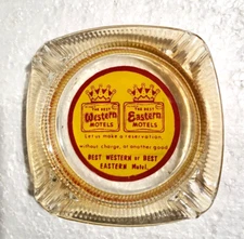 1 (one) Vintage Best Western Best Eastern Motel Honey Amber Glass Ashtray