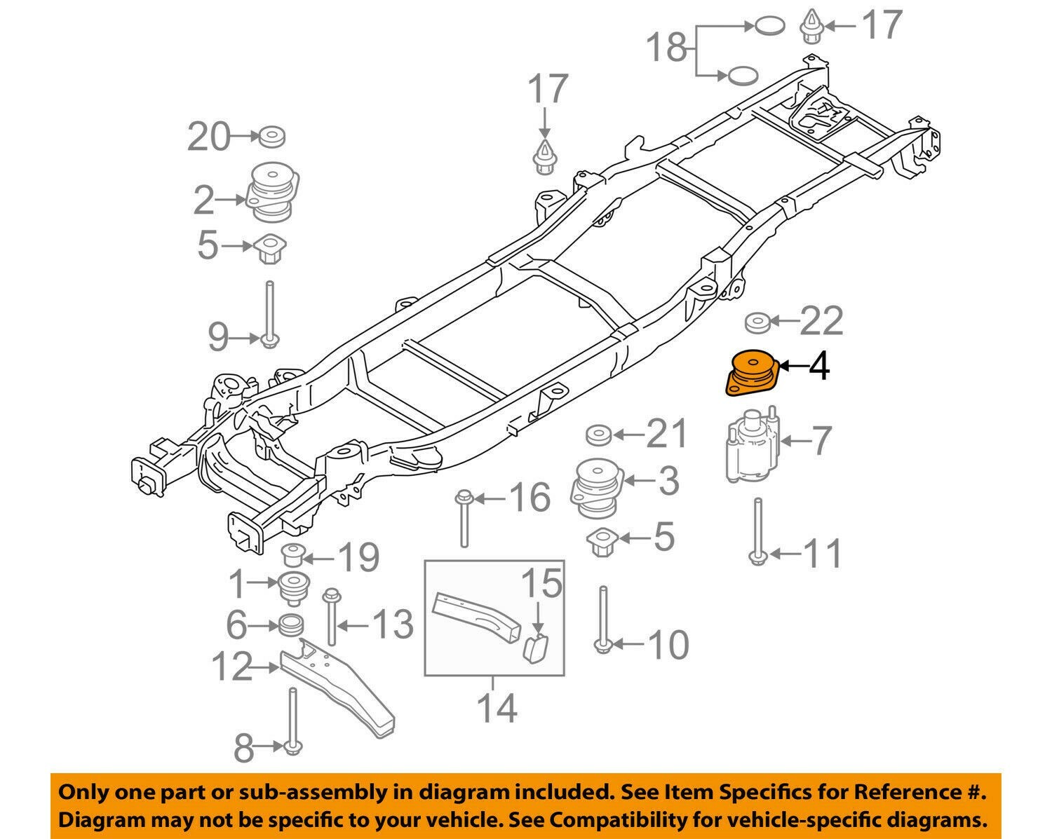 NEW OEM Ford Body Mount Insulator Upper FL3Z2500154E F150 Crew Super