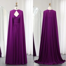 Luxury Purple Evening Dress Sweetheart Neck with Cloak Pleat Wedding Party Gowns