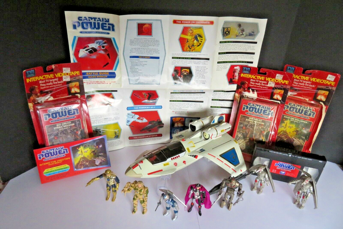 1987 Vintage Captain Power XT-7 Stealth Fighter With VHS Tapes