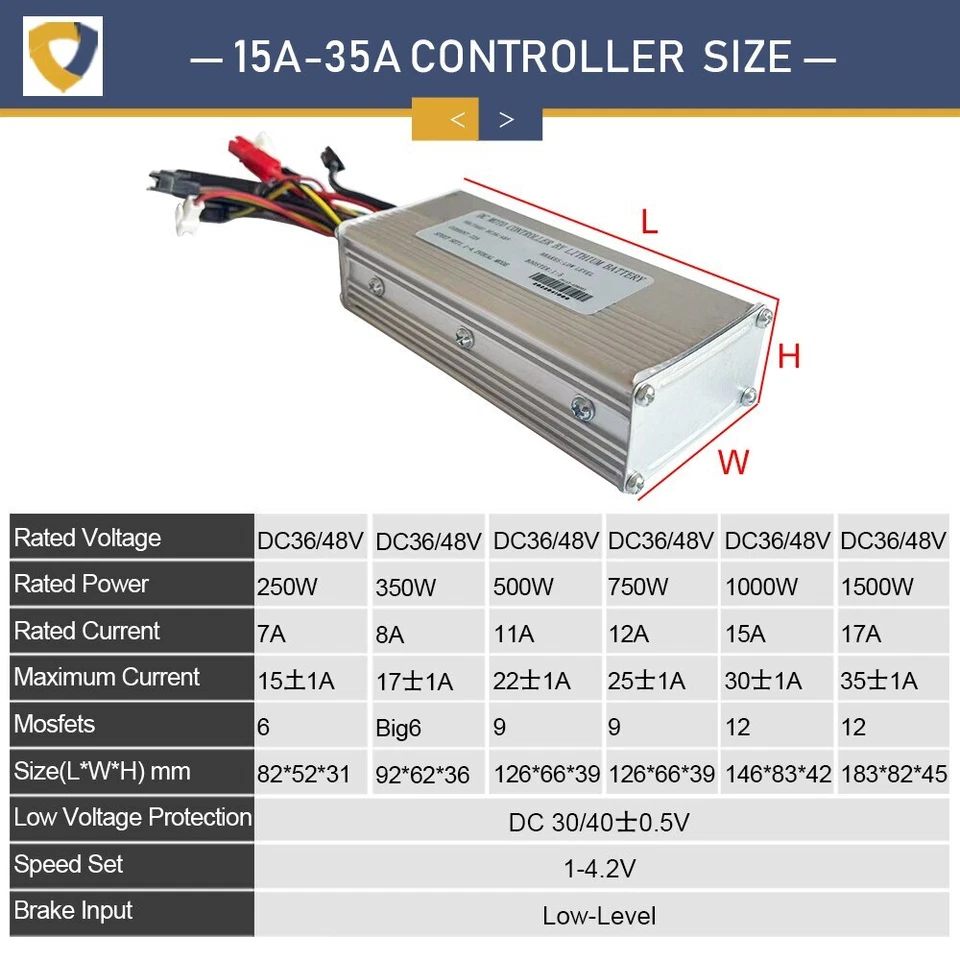 Electric Bike Sinewave Controller 15A-60A Brushless Controller with LCD Display - Image 2 of 4