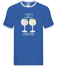 I Make Gin Disappear, - Mens Ringer - Tonic Love Funny Drink Alcohol