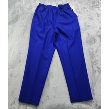 NEW Vintage Koret Pants Womens Size 16 Blue Merino Wool Pull On Lined High Rise