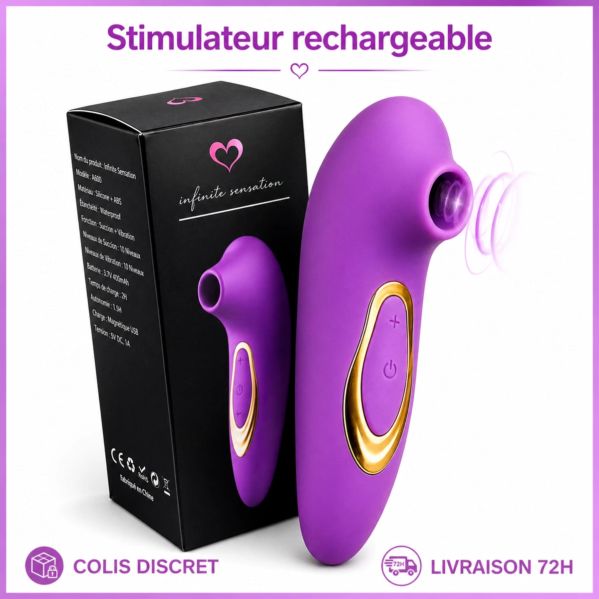 massager that vibrates Vibromasseur Classics Vibe nervuré point G - Rose main image 1