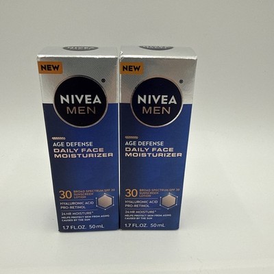 NEW Nivea Men Age Defense Daily Face Moisturizer w/SPF 30 - 1.7 fl oz EA (2PK)