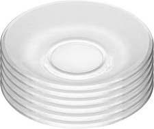 6 pcs Clear Glass Plates, 4.5 inch Glass Plate Set, Small Dessert Plates Tea Pla