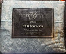 Hotel Style 600 Thread Count 4-Piece Full Size Sheet Set Set Of 2 Pillowcase