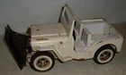 1960s Tonka  White Jeep AA Wrecker With Working Plow. USA Made