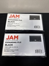 2X JAM PAPER Accordion Folders - 13 Pocket Plastic Expanding File - Check Size