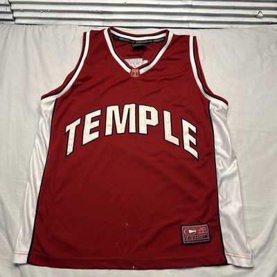 Temple Owls Jersey Mens 2XL Red White NCAA Basketball Colosseum 14 Tank Top
