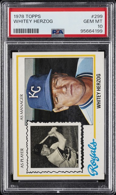 1978 TOPPS #299 WHITEY HERZOG PSA 10