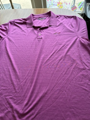 #ad Greg Norman Play Dry Purple Shark Logo Men#x27;s XL Polo Shirt $12.99