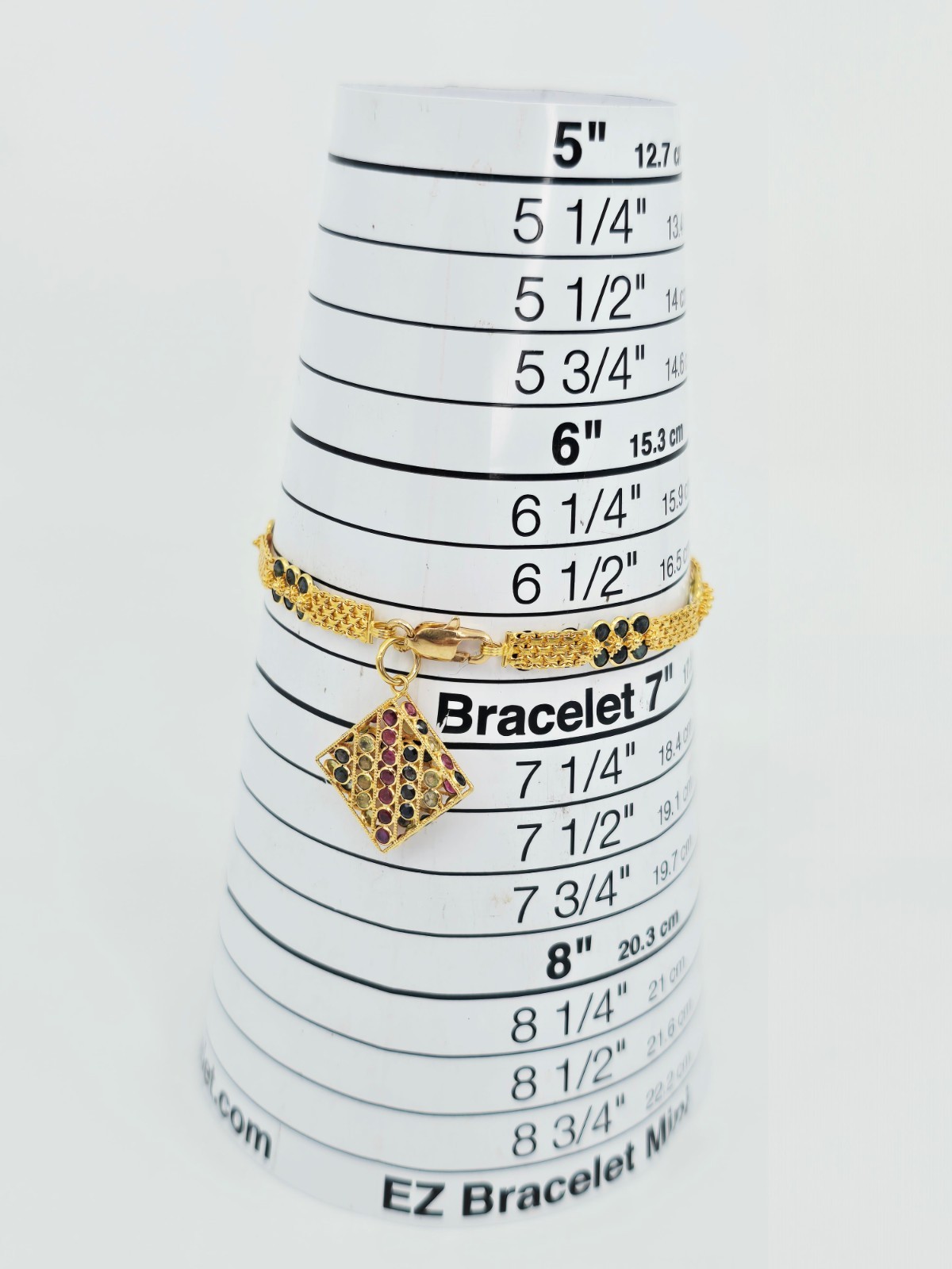 Unique 20K Solid Yellow Gold Multi Colored Gemsto… - image 15