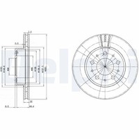 2X Bremsscheibe Delphi BG2425 FüR 960 740 940 745 780 945 760 Volvo 744 704 764