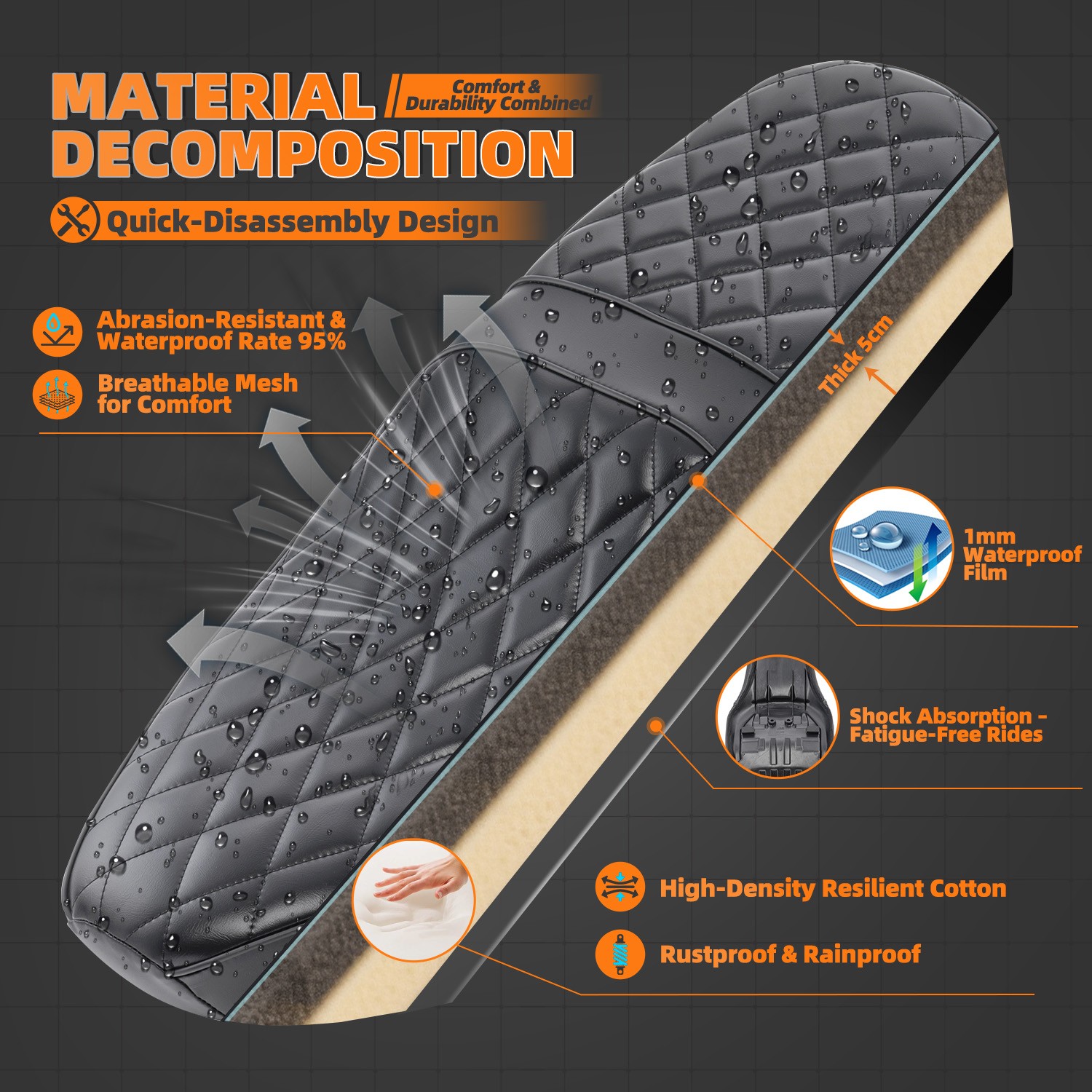 WOLFLINE Rider & Passenger Seat for Yamaha Tracer 9 GT & GT+ 2021-2024 Comfort