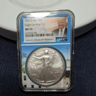 2021 $1 Type 2 American Silver Eagle Landing NGC MS69 ER Trump Label