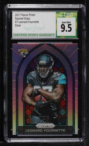 2017 Prizm Stained Glass Silver Leonard Fournette #7 CSG 9.5 Gem Mint Rookie RC