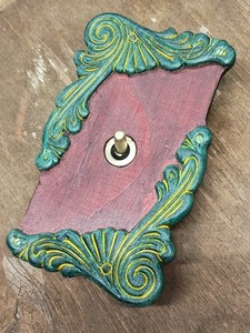 Antique Light Switch Porcelain With Custom Handmade Wood Cover By Strickland