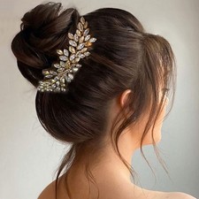 Gold Crystal Rhinestone Wedding Hair Vine Bridal Headpiece Party Accessory