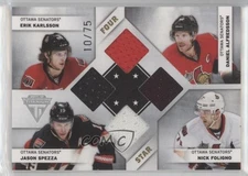 2011 Titanium Four Star Memorabilia 10/75 Erik Karlsson Daniel Alfredsson 0o5t