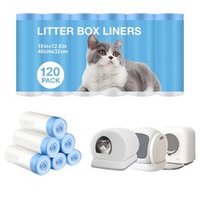 Cat Litter Box Liners 120 Pack Thick Leakproof Drawstring Waste Bags 18x12.6 Inc