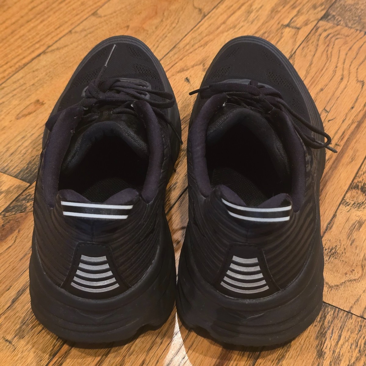 Hoka One One Bondi 6 Shoes Triple Black Sneakers Running Walking Men\'s 11.5 B Size 12.5 - Hoka One One Bondi 6 Wide Triple Black for sale  main image 2