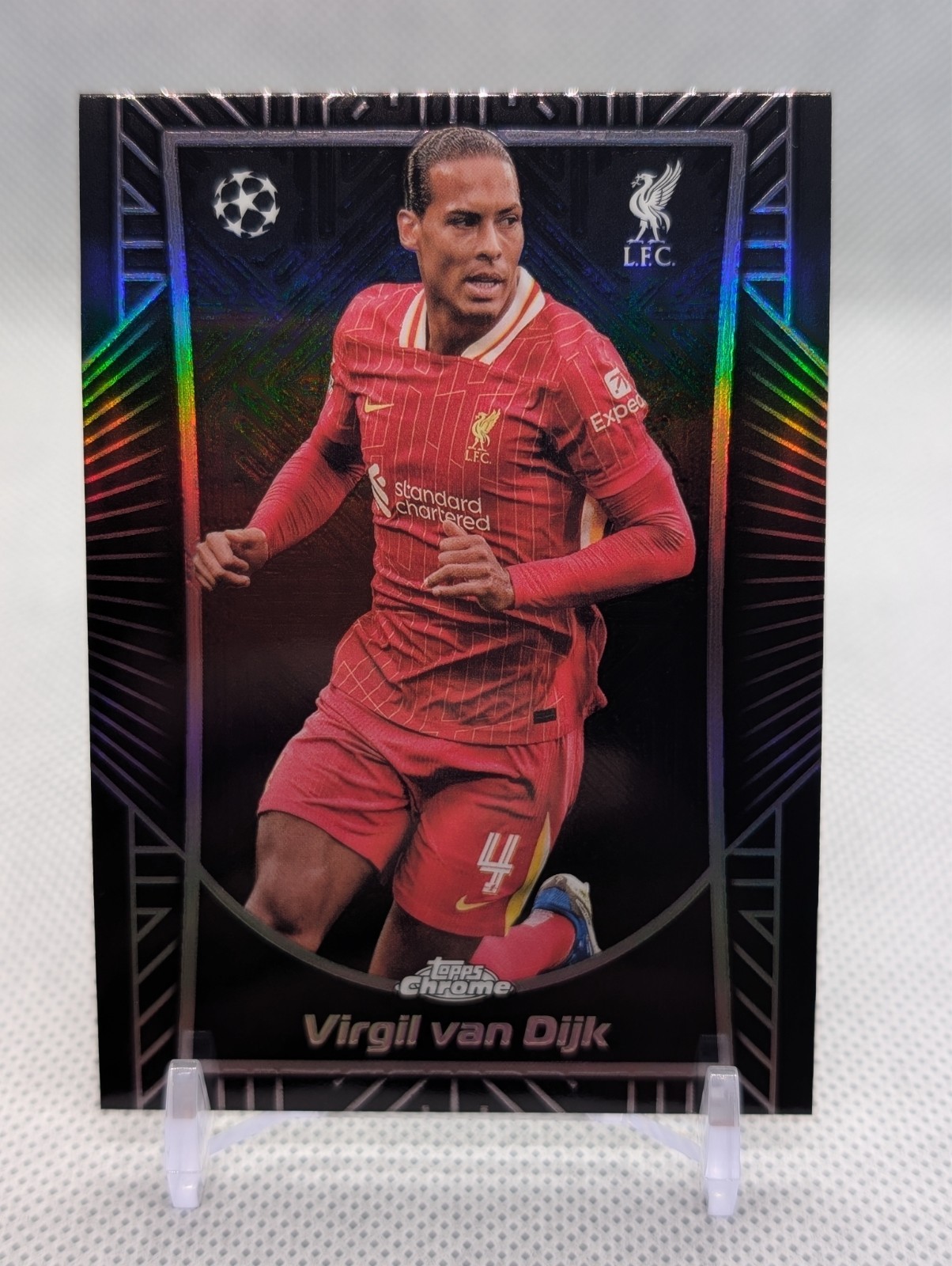 2024-25 Virgil Van Dijk Shadow Etch SSP Liverpool Topps Chrome UCC#SE-11-5K
