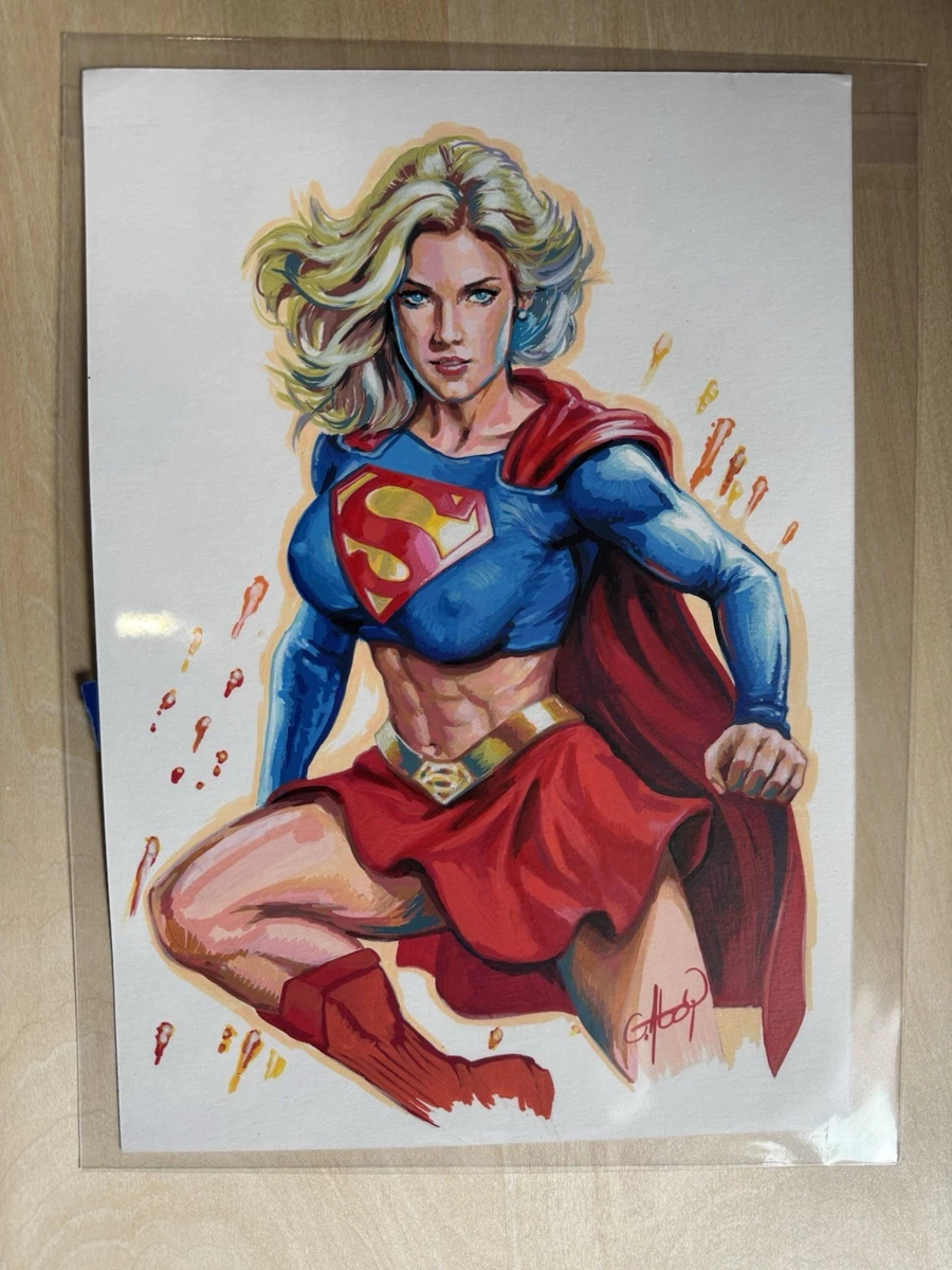 スケッチカード CZX sketchcard スーパーガール　油絵　アクリル supergirl original comic art products for sale | eBay