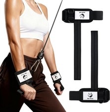 Heavy Duty Weight Lifting Straps with Double Cuffed D Ring and Wrist Support