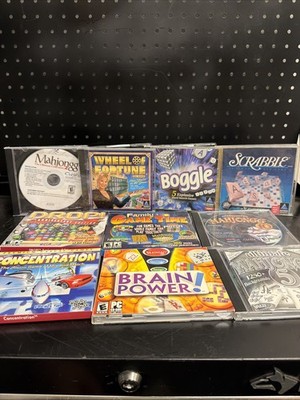 Lot Of 10Classic Vintage Windows PC Computer Games CD-ROM! Mahjongg Brain Power