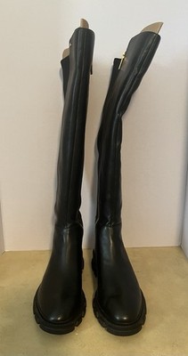 Michael Kors Ridley Black Leather Boots w/ Robber Tread Sole US 9 NEW