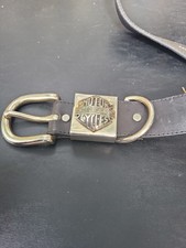 Harley Davidson Logo Belt Buckle Rate VTG And Harley Davidson Leather Belt 36