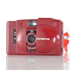 Olympus XA2 Red Compact Film Camera with A11 Flash Unit from Japan Exc 3