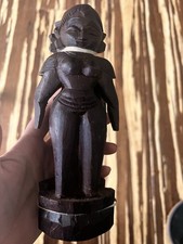 Pair Marapachi Bommai Golu Doll Hand Carved Rosewood Antique 7” 