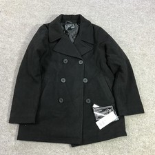 Rothschild Pea Coat Girls 14 Black Double Breasted Lined Dressy Winter 65313F