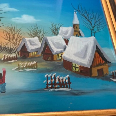 Branimir Bijelic Tree of Life 2000 Naive Art Reverse Glass