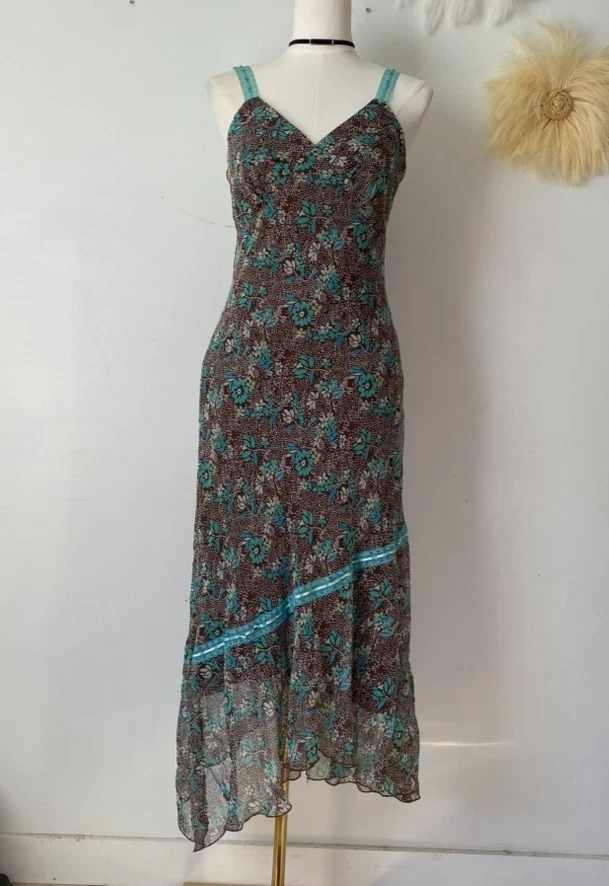 Vtg Believe Y2K Babydoll Maxi Dress Size 6 Asymmetric Fairy Whimsigoth Grunge - Image 2 of 4