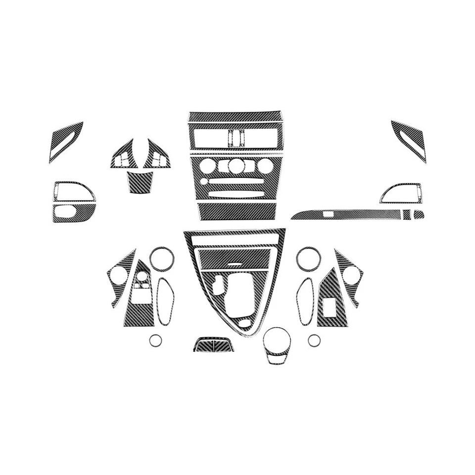 Juego completo de molduras de pegatinas interiores de fibra de carbono 34 piezas para BMW 650i 645Ci E63 E64 Foto 2 de 4