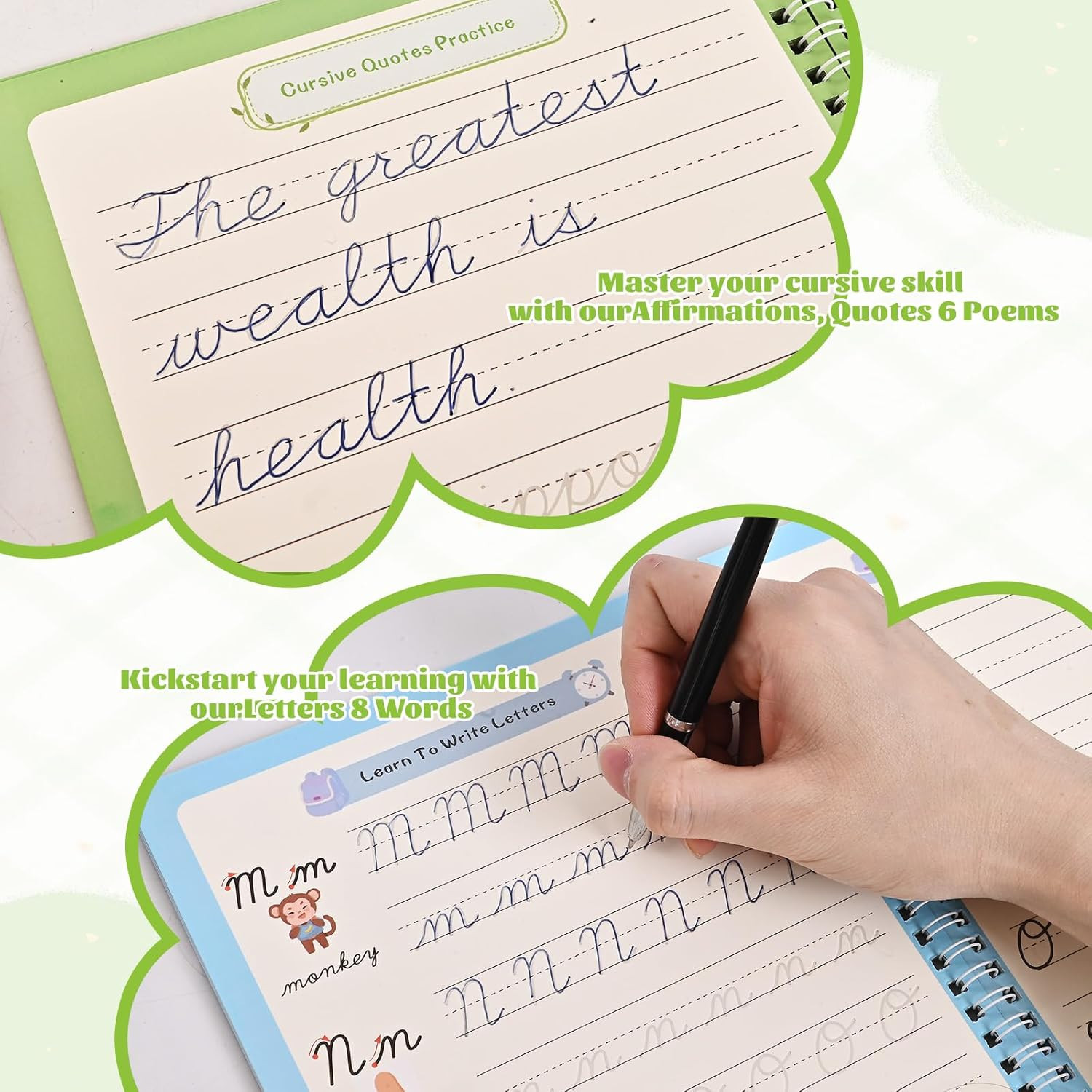 Grooved Cursive Handwriting Workbook,Magic Grooved Writing Practice Cursive for 