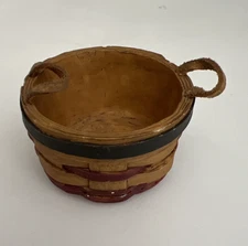 Suzi Mini Resin Basket *Longaberger-Like* with Leather Handles