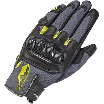 Mesh Motorrad Handschuhe Belüftet Ixon Rise Air Atmungsaktiv Grau Gelb Sommer CE