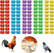 Chicken Leg Bands, 100 Pcs 16mm Plastic Notched Ring Design Chicken Tags Colo...