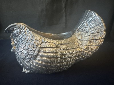 Arthur Court Thanksgiving Christmas Turkey Gravy Boat Metal Sauce bowl