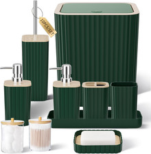 Bathroom Set - 10PC Elegant Green Bathroom Set