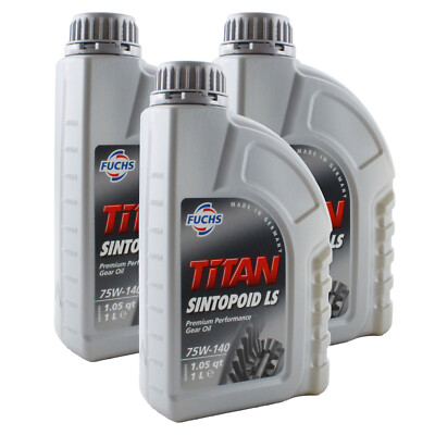 Fuchs 3 Liter TITAN SINTOPOID LS SAE 75W-140 Limited Slip Gear Oil 3 x 1L