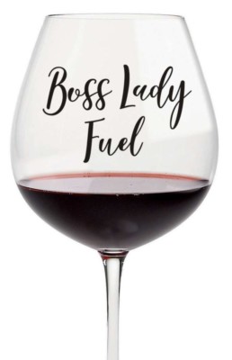boss lady wine glass