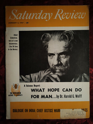 Saturday Review January 5 1957 ALBERT SCHWEITZER Harold G. Wolff Chester Bowles