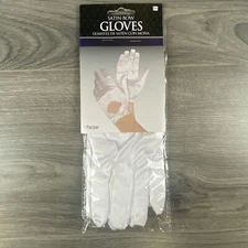 White Satin Bow Gloves Halloween Cosplay Costume Dress Up Ball Homecoming Prom