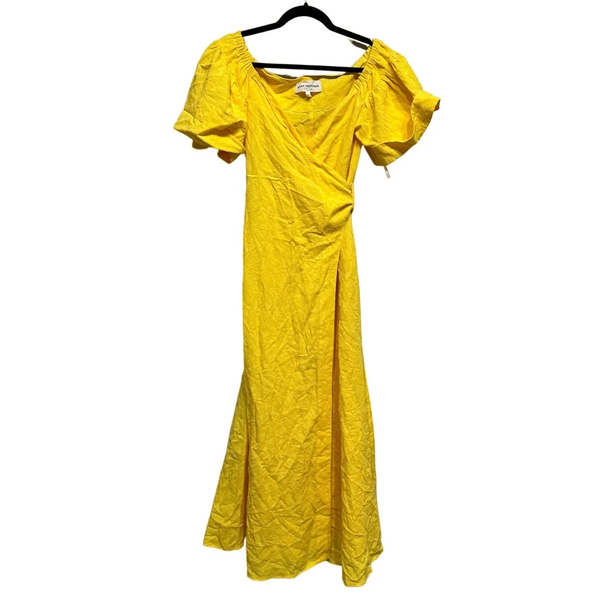 Mara Hoffman yellow wrap dress size small