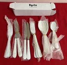 Bysta White Silverware 20-Piece Stainless Steel Tableware